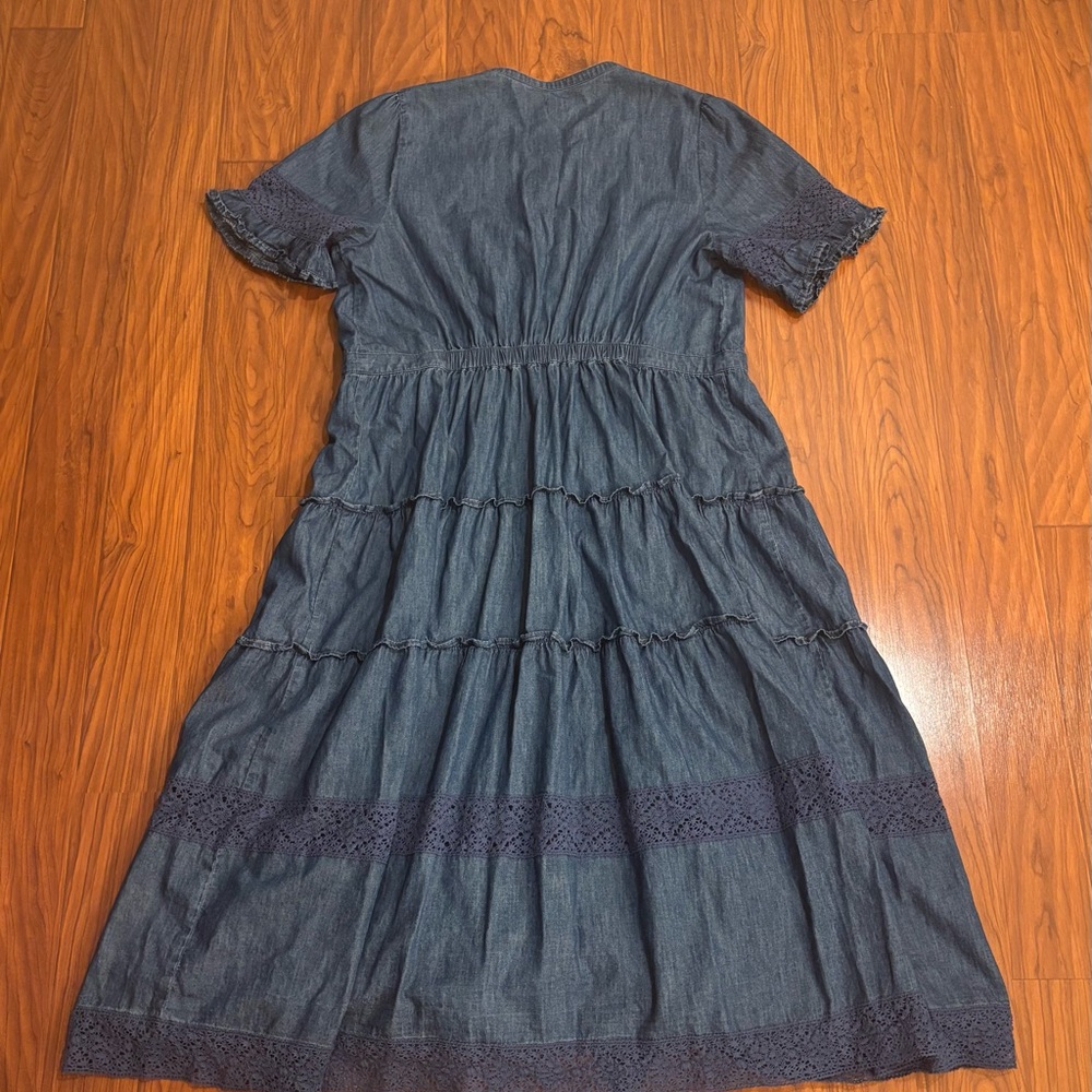LoveShackFancy Blue Tiered Midi Dress - Picture 7 of 7